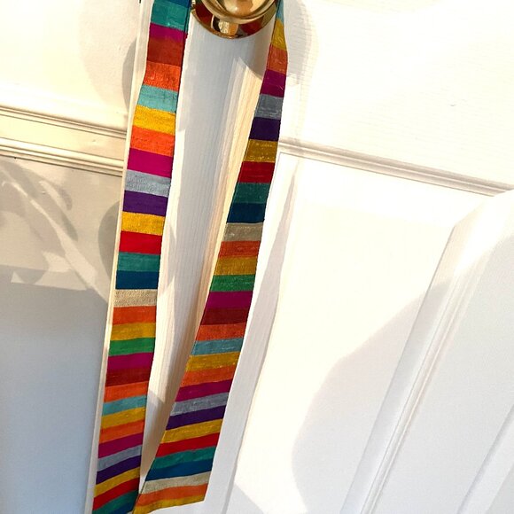 Raw silk hair tie or sash - Picture 5 of 7